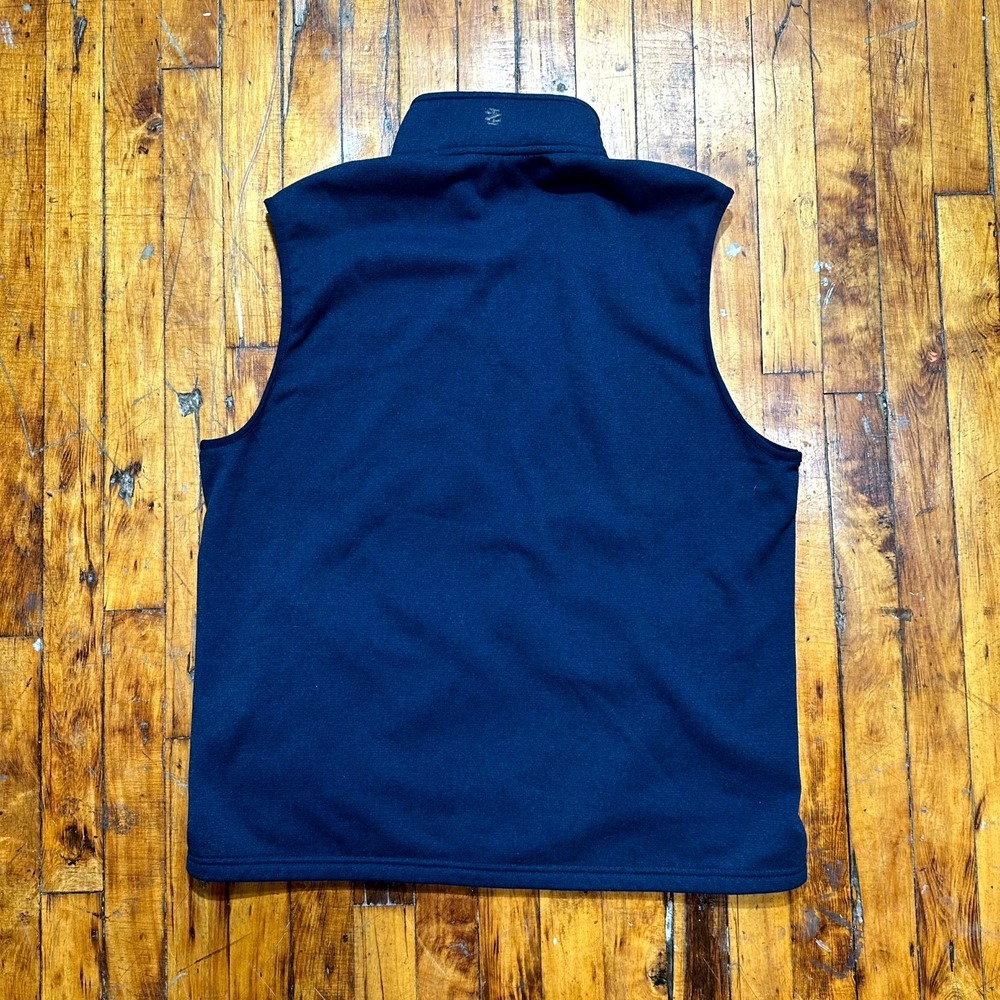 IZOD Sweater Vest Men's Large Navy Blue Fleece Sleeveless Full Zip Performance - Picture 6 of 7